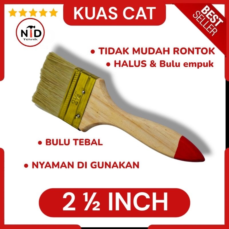 

Kuas GAGANG KAYU 2,5 IN / Kuas gagang kayu 2 ½ inch / Kuas Gagang Kayu 2,5 GRT / Kuas CAT