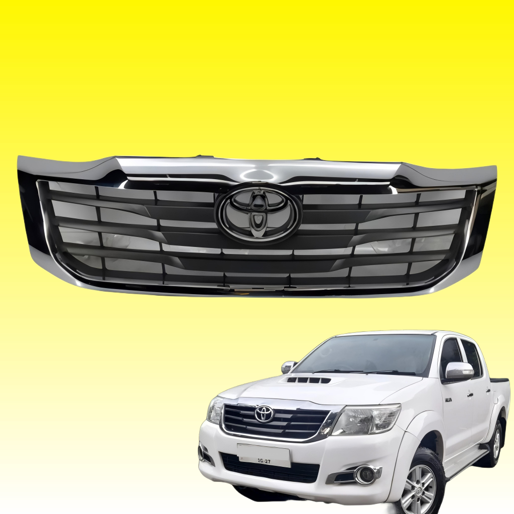 grill hilux 2011 2012 2013 2014 2015 gril grille rambang chrome hitam black radiator