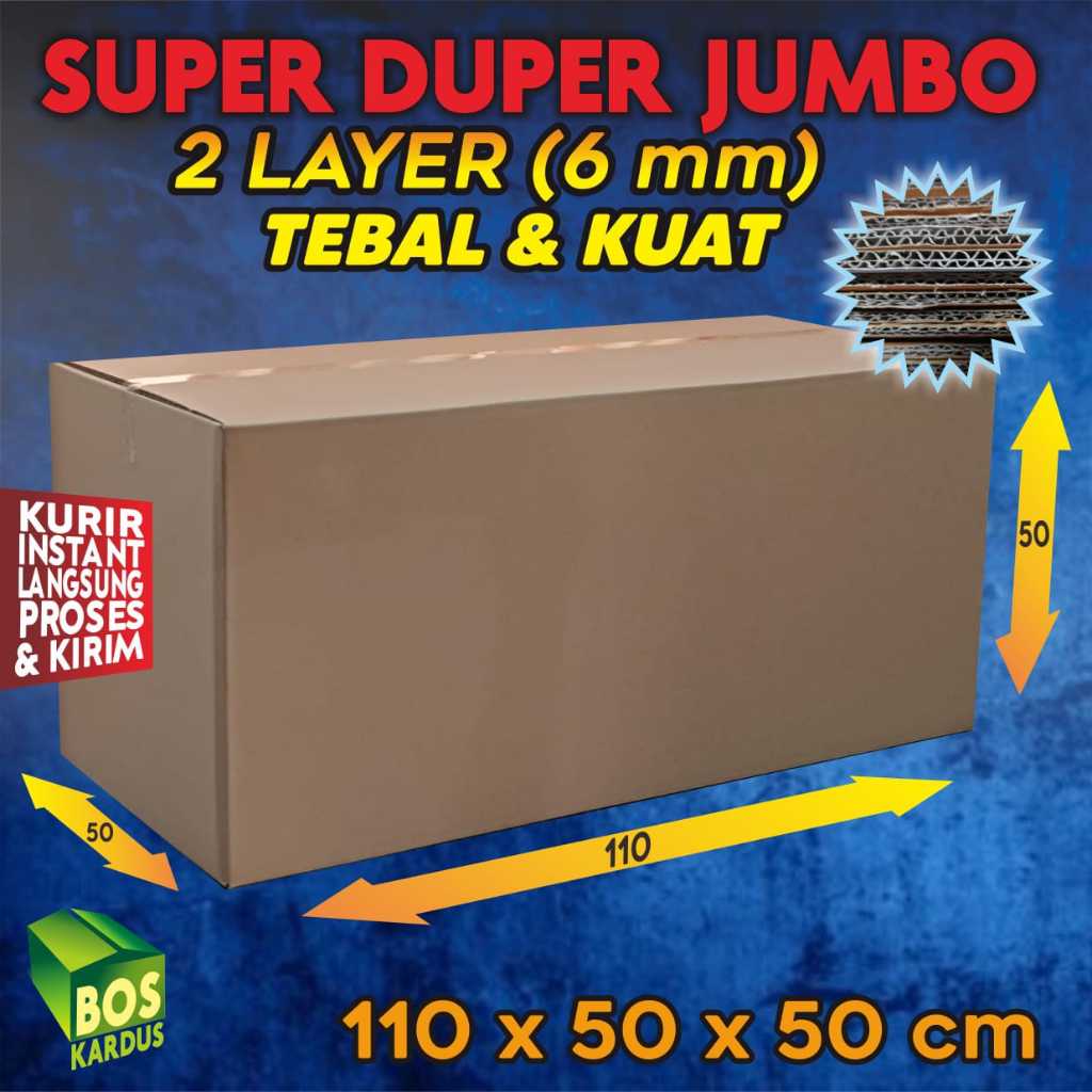 

Kardus Besar Jumbo Packingan Tebal Pindahan Tebal Box Dus Kotak Rumah Tangga 2 ply 1 ply 2 layer 1 layer 110x50x50 BB3A