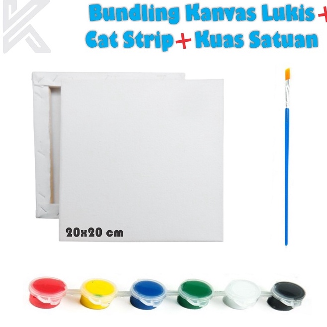 

Murah Terkini BUNDLING Kanvas Lukis 2x2 cm Kuas Satuan Cat Strip 3 ml