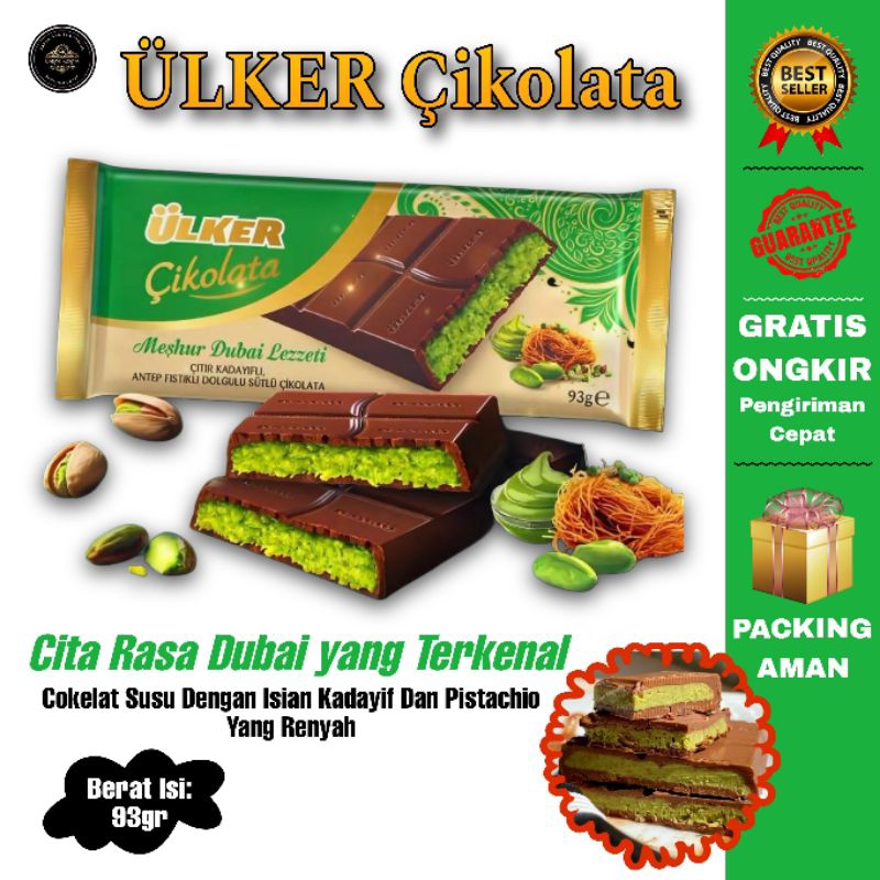 

COKELAT TURKI VIRAL KUNAFA dan PISTACHIO / Cokelat Susu isi Kunafa Pistachio / Cokelat Ulker Turki