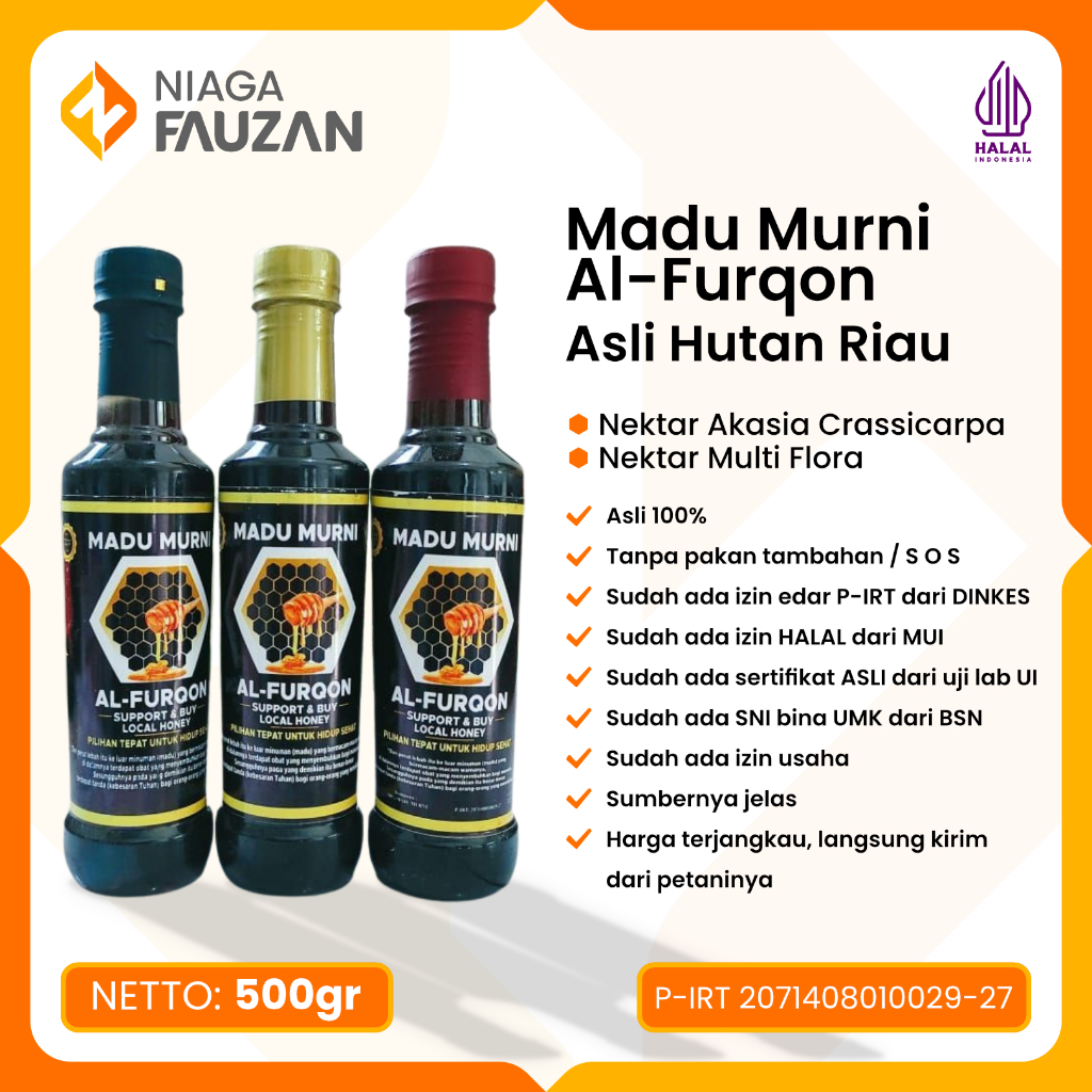 

Madu Murni Al-Furqon Asli Hutan Riau - 500 gram
