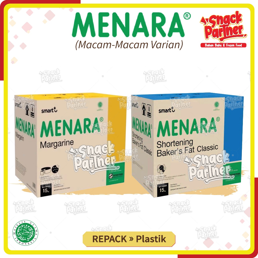 

MENARA | MARGARIN / BF BAKER'S FAT Repack Kiloan 250 500 GR / 1 KG - Margarine Butter Mentega Kuning Putih Shortening