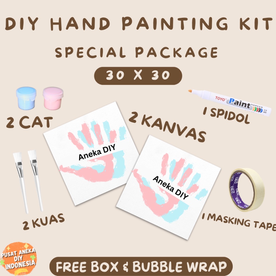 

Obral Menarik DIY Hand Painting Kit 1 Set Canvas Board Couple Kanvas Lukis Cap Tangan Pasangan Lengkap 2x2 2x3 3x3 3x4