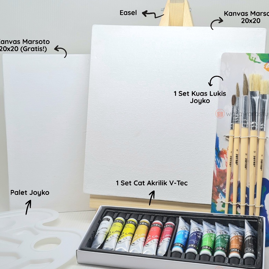

Flash Update Paket Melukis Painting Kit Lengkap Premium 1 Kanvas 2x2 Easel Cat Akrilik Palet Kuas BEST VALUE