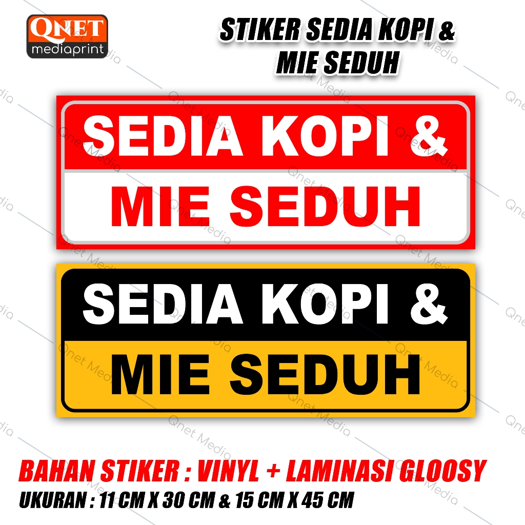 

STIKER SEDIA KOPI & MIE SEDUH + LAMINASI GLOSSY