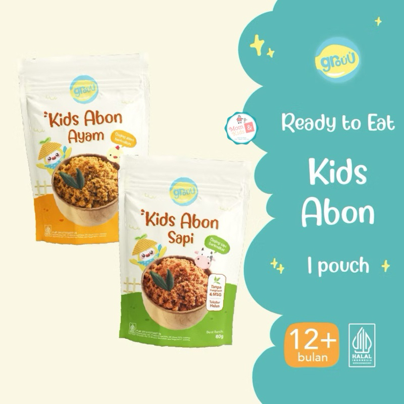 

GROUU KIDS ABON AYAM & ABON SAPI 80GR | ABON MPASI BAYI ANAK 1 TAHUN+ NON MSG ANTI GTM