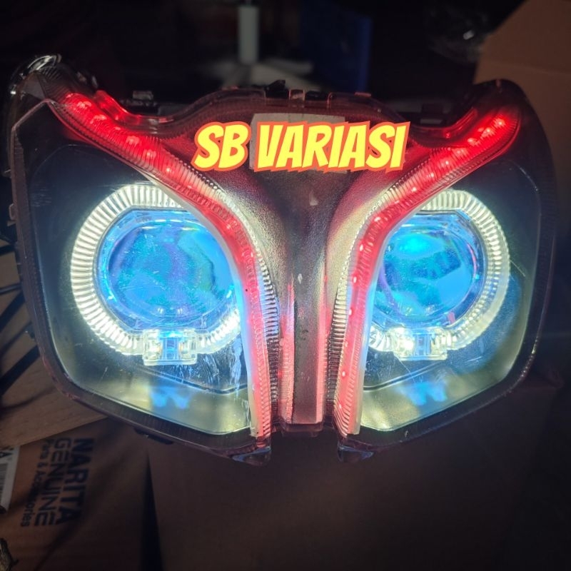 LAMPU DEPAN JUPITER Z1 FI BILLED PROJI 35 WATT SET alis runing