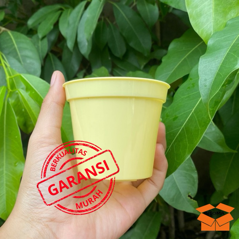 Neoma Plastindo Pot Bunga Tanaman Hias Mini 8cm Warna Kuning Pastel