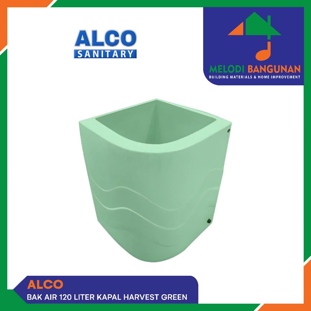 Alco - Bak Air Mandi Sudut Luxury Fiber Glass 120 Ltr 120L Harvest Green