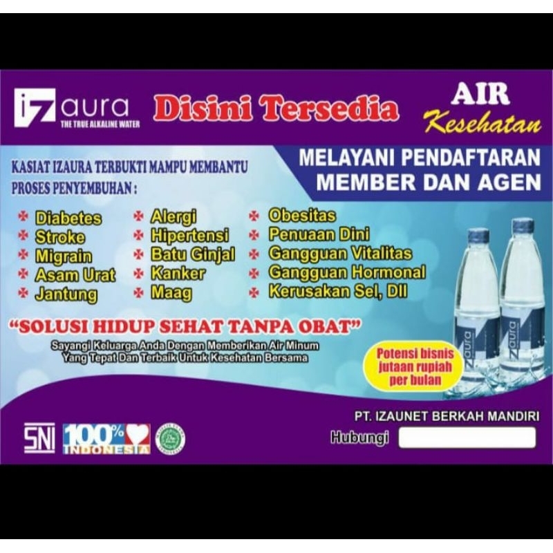 

Izaura, Air kesehatan berkhasiat untuk membantu penyembuhan 600ml