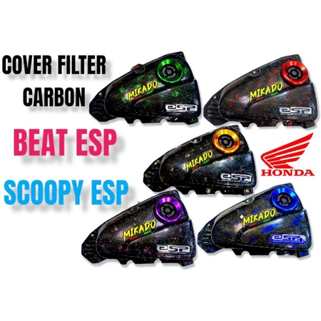 COVER FILTER UDARA SCOOPY BEAT ESP ORIGINAL HONDA TUTUP KARBON VARIO 110 CARBON SHOCK VELG VELOSCOPE
