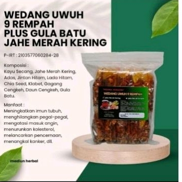 

Wedang Uwuh 9 Rempah Plus Gula Batu Jahe Merah Kering