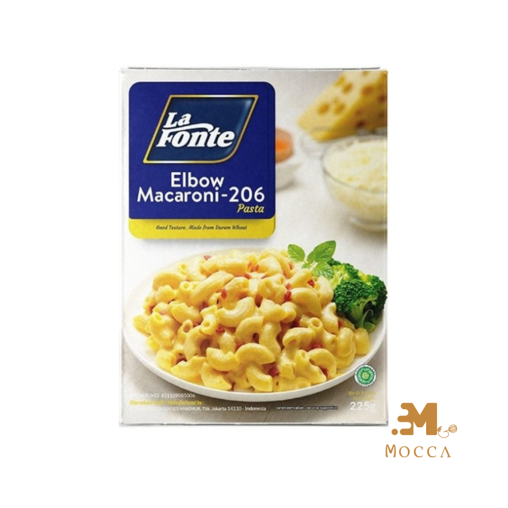 

LA FONTE ELBOW MACARONI-206 225GR (Good Texture, Made From Durum Wheat)