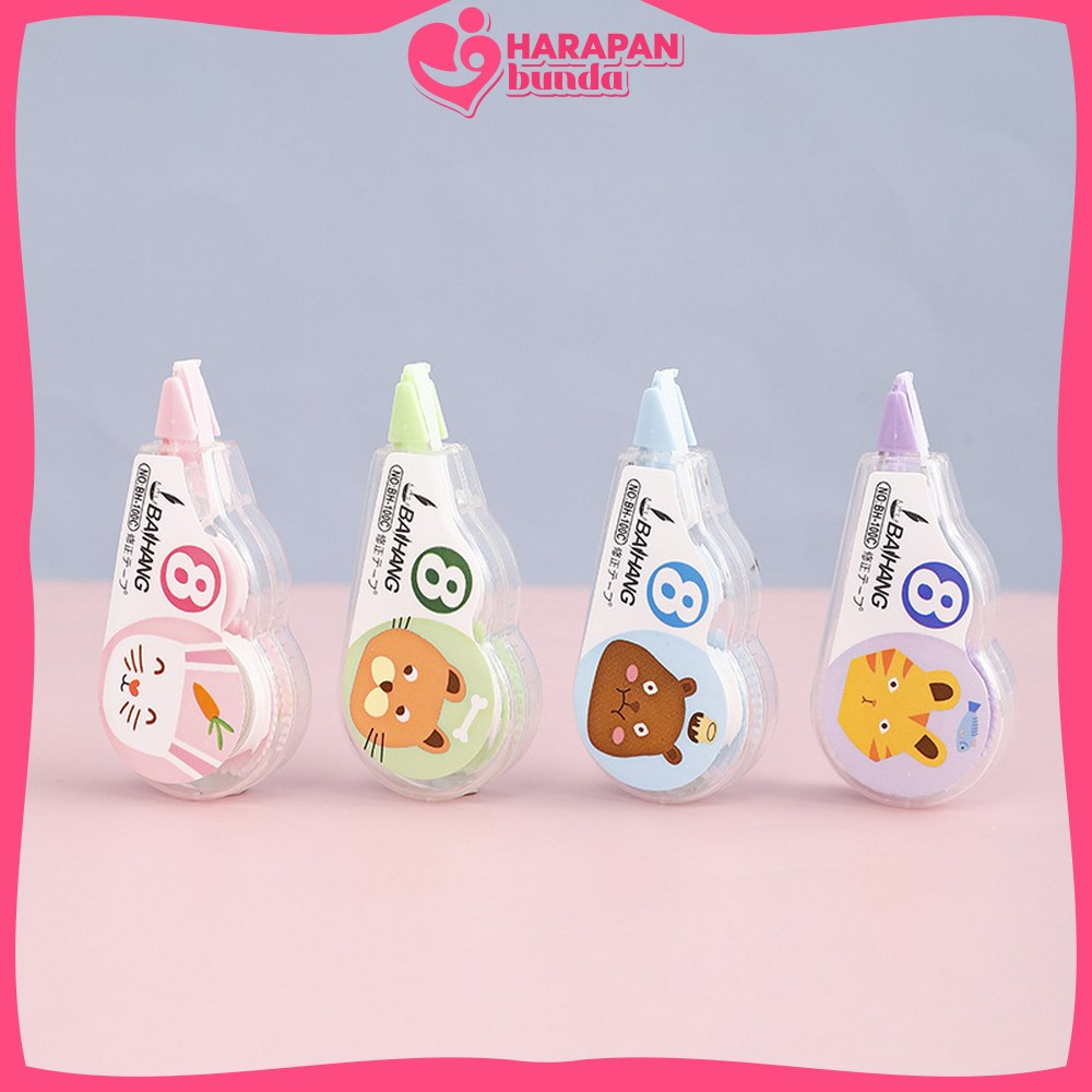 

Tipex Roll Kertas Perlengkapan Anak Sekolah Karakter Hewan / Tipe-X Kertas Mini Lucu / Correction Tape Students Pita Koreksi Import Harapan Bunda A75