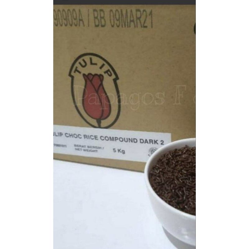 

meses tulip coklat 500 gr. kemasan polos