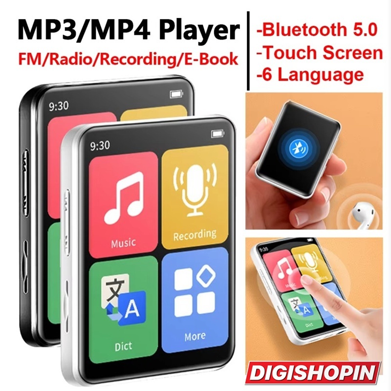 Bluetooth MP3 MP4 Player DAP Touchscreen Mini MP4 Support FM Radio Recorder E-Book Video