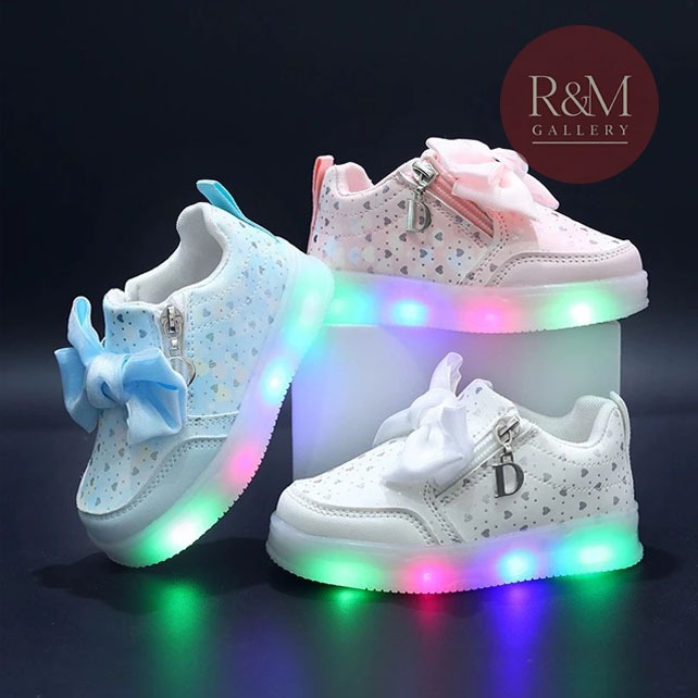 Sepatu Slip on Anak Perempuan / Import Shoes Devita Sepatu Anak LED Sepatu Anak Perempuan Ukuran 21-