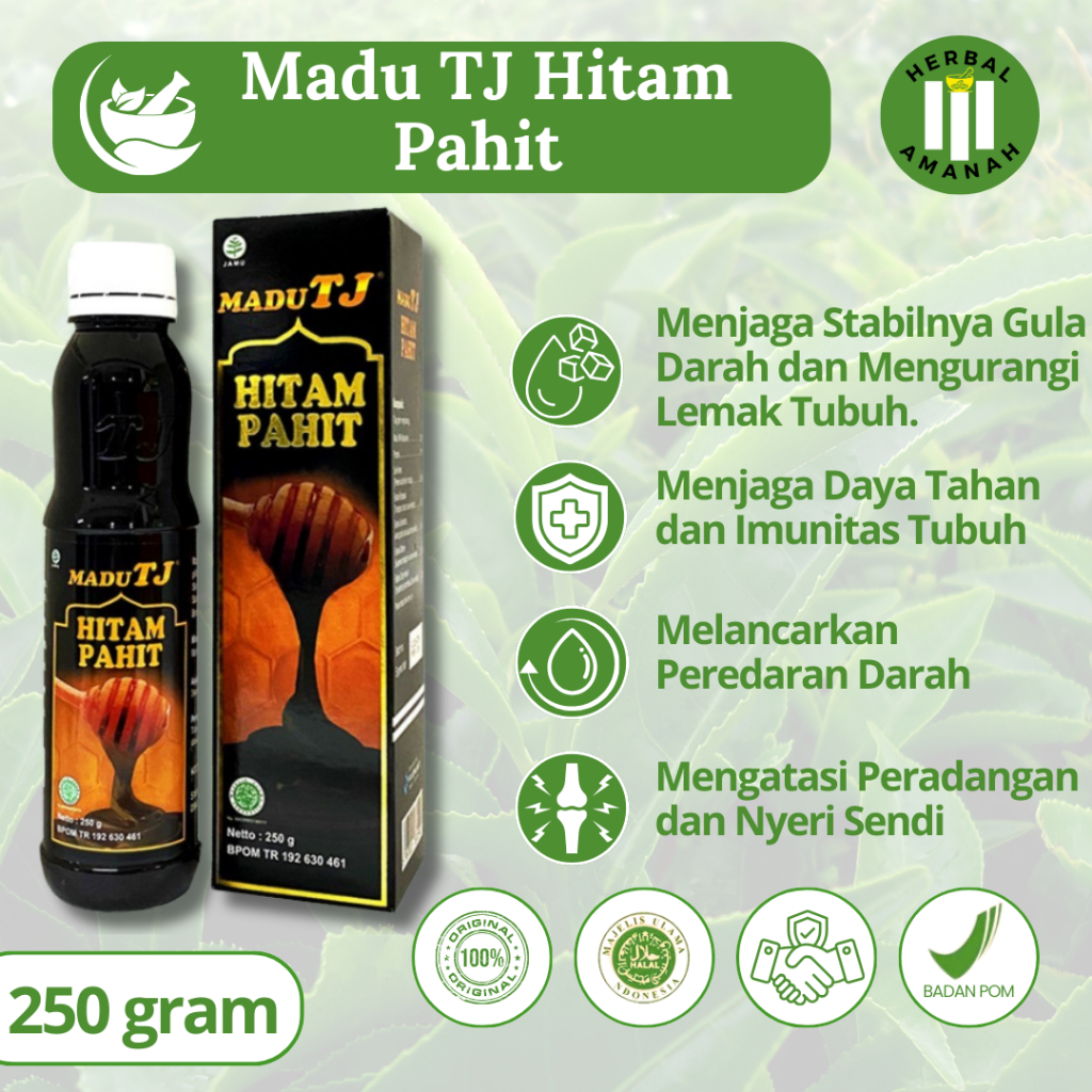 

MADU HITAM PAHIT TJ 250gr ASLI CEGAH DIABETES, KENCING MANIS, MENINGKATKAN IMUN HERBAL ALAMI KEKEBALAN TUBUH