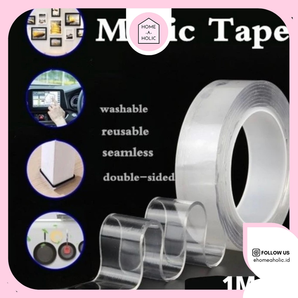 Nano Magic Tape 1M Double Tape Selotip Isolasi Dua Sisi (Tebal 2mm)