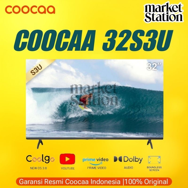 Smart TV Coocaa 32S3U Versi Terbaru 32 Inch HD Support Siaran Digital DVBT2 Youtube Browser(MEDAN/LU