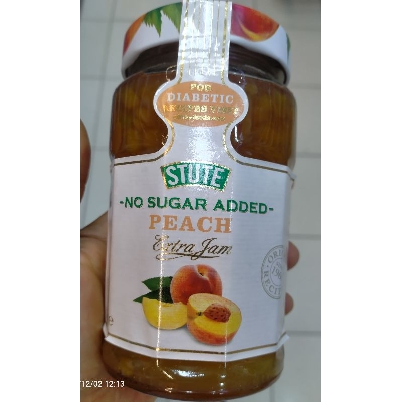 

Stute Diabetic No Sugar Added, Jam Diet Selai Diabetes, Peach 430gr