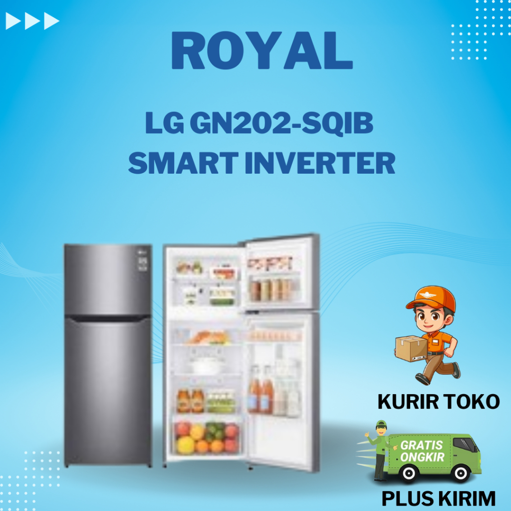 KULKAS 2 PINTU LG 202-SQIB INVERTER