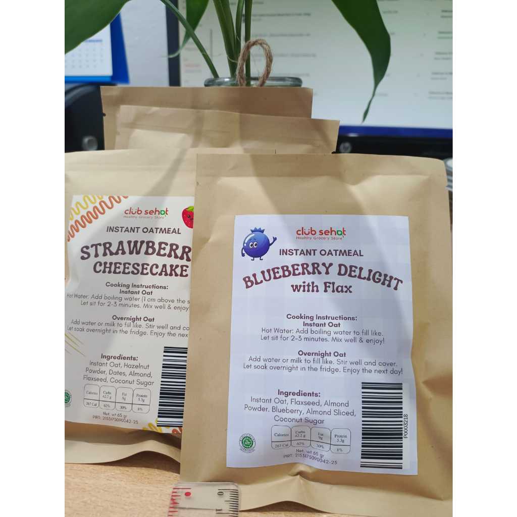 

Club Sehat - Instant Oatmeal Sachet Strawberry Cheesecake 65Gr