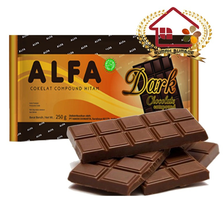 

(250 - 500gr) ALFA Dark Chocolate Cokelat Blok Kue Coklat Batangan Rendah lemak