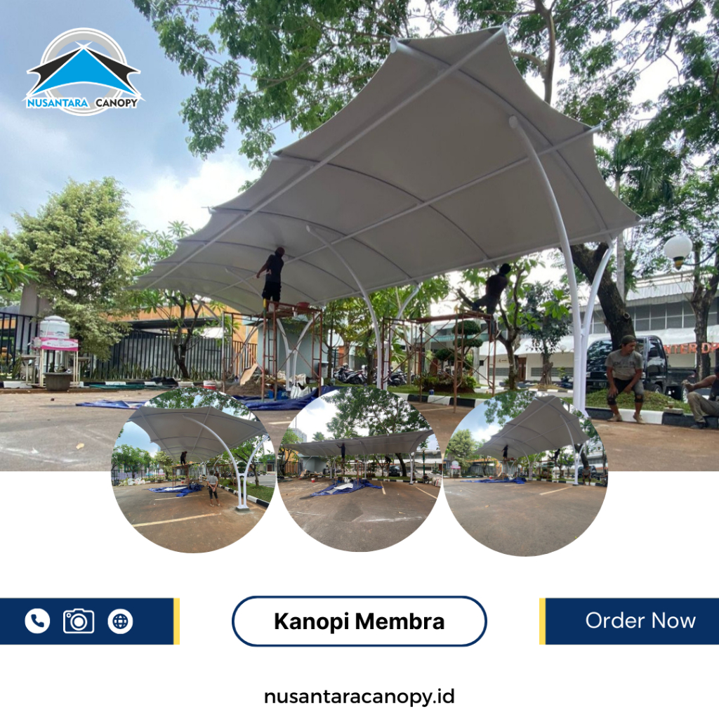 Kanopi atap membran bergaransi - tenda membrane tempat parkir jakarta