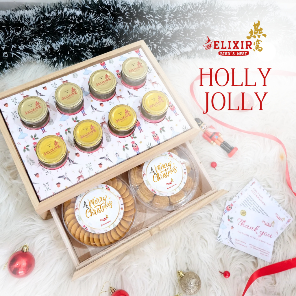 

[ELIXIR BIRD'S NEST] HOLLY JOLLY PACKAGE - Minuman Sarang Burung Walet | Hampers Natal | Kado Hadiah Natal | Minuman Kesehatan | Cookies | Kue Natal