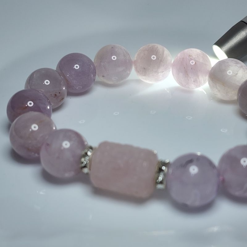 Gelang Batu Lavender Amethyst Rose Quartz Healing Crystal Kecubung Asli Natural XA127