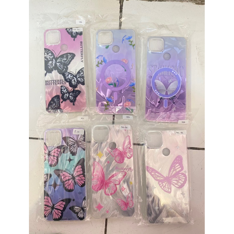 case redmi 9c kupu-kupu hologram