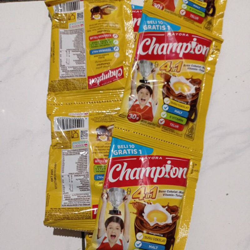 

Energen Champion 1 Renceng isi 10 + 1 {dapat 11 sachet} @30 gram