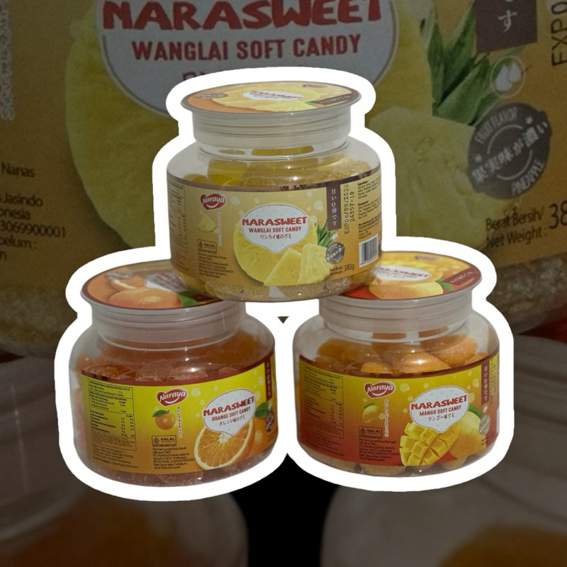 

Naraya NaraSweet Soft Candy Orange ~ Mango ~ Wang lai 380 Gr