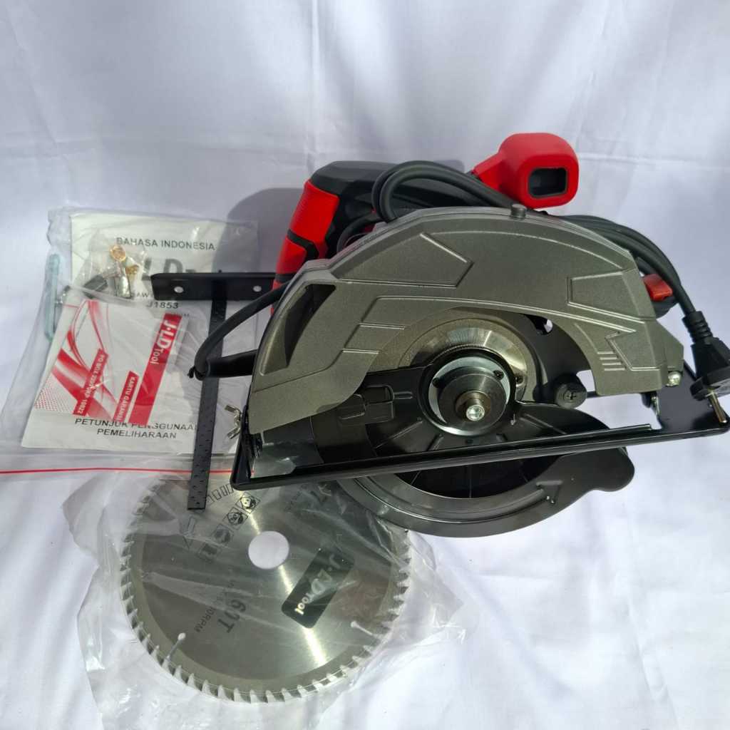 JLD Circular Saw Gergaji Kayu Listrik 900W Circular Saw 7 Inch Mesin Serkel Kayu Sirkular Saw Mesin 