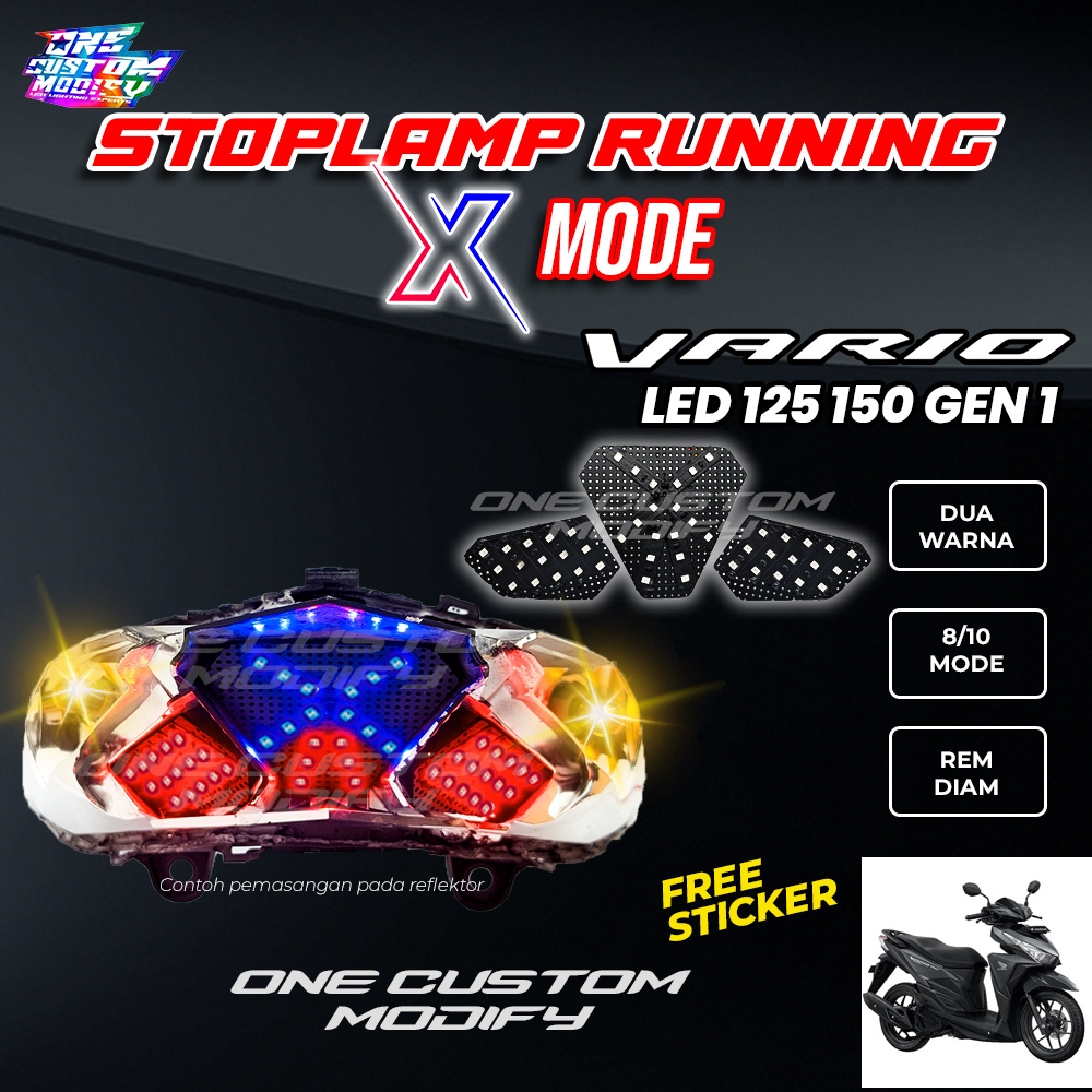 Stoplamp Running LED Vario 125 150 Old X Mode Lampu Rem LED Motor Variasi Motor Custom