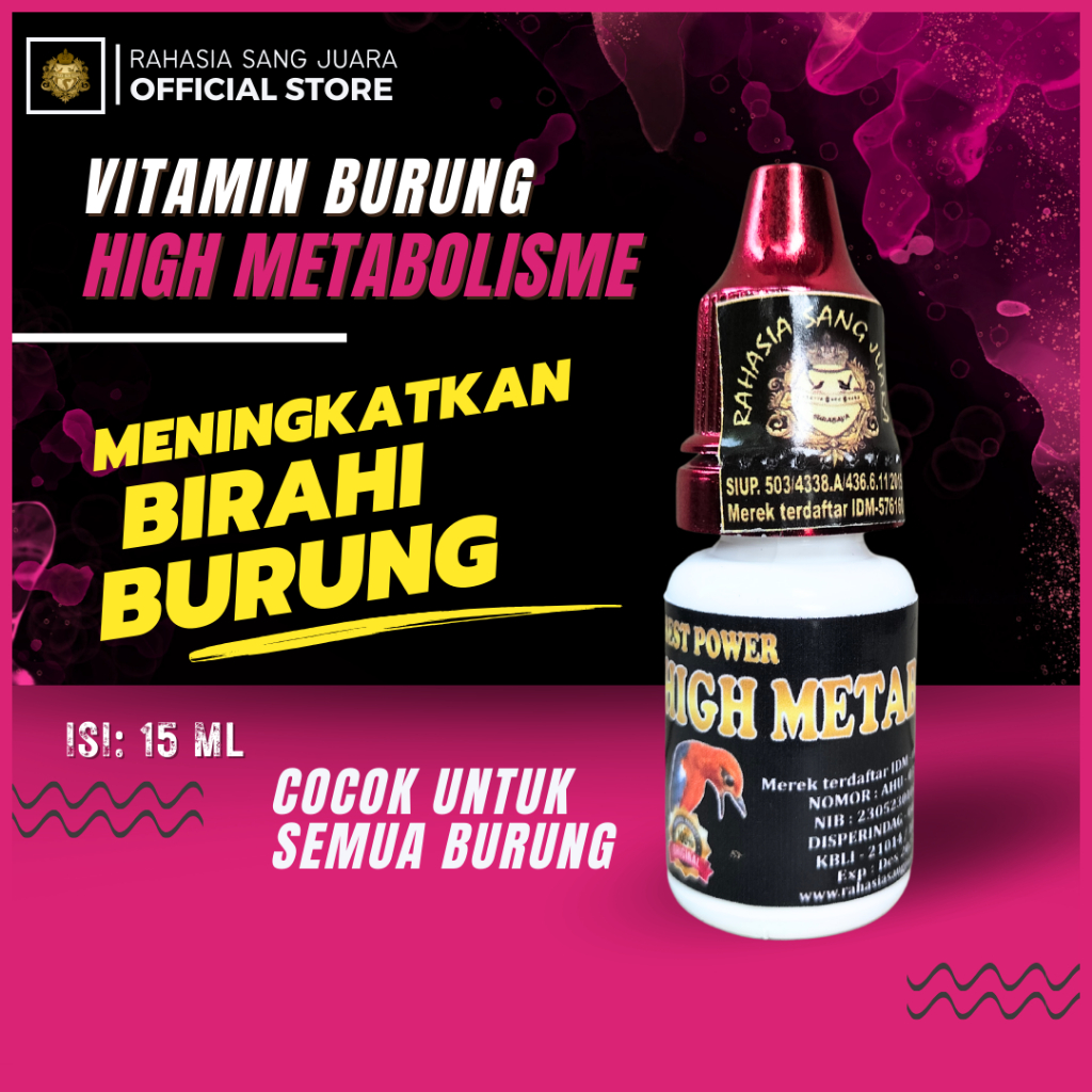 Best Power Metabolisme Burung Original Metabolisme Burung Dosis Tinggi Tingkatkan Birahi Burung