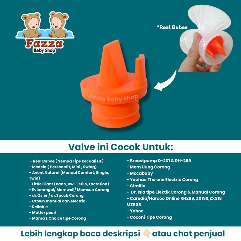 Valve Pompa ASI Orange Universal Real Bubee, Mom uung, Dr.Isla, Mocababy, Avent , Harcoo Caredia, Yo