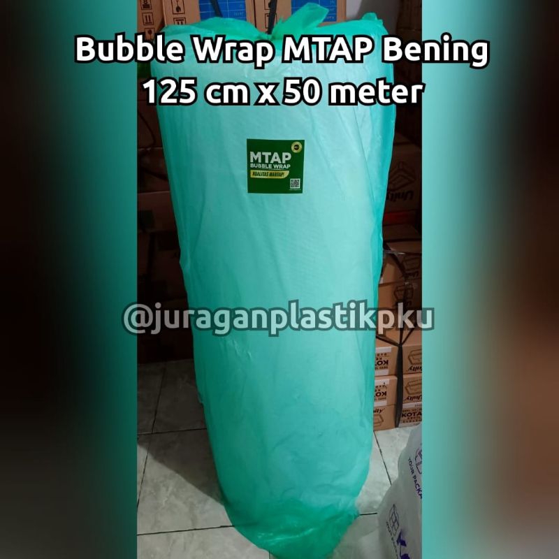 

( 50 meter x 125 cm ) Bubble Wrap MTAP MNTP Bening / Hitam | Gulungan 50meter 125cm Putih 1,25 meter Bungkus Orange Oren