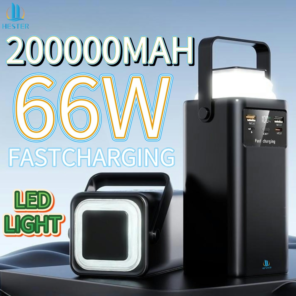 Hester power bank 200000mah powerbank fast charging 66W power bank 100000mah robot pawer bank 100000
