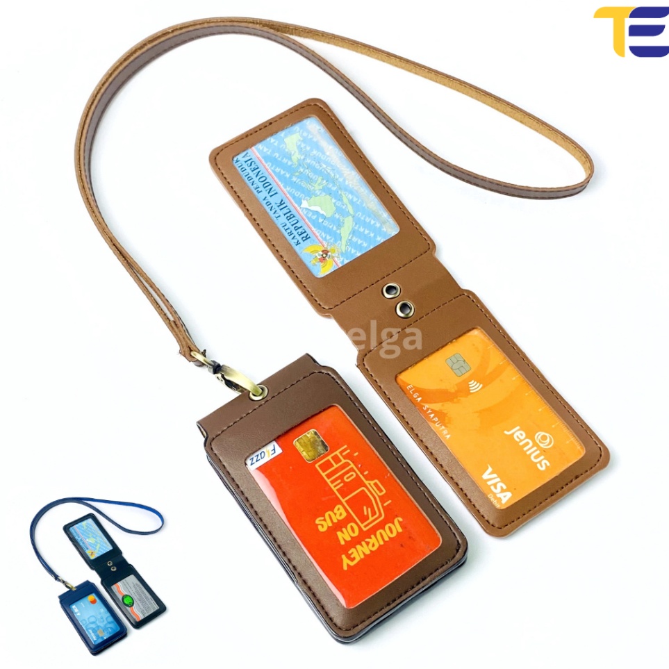 

Baru Asli Id Card Holder Kulit Name Tag Kulit Magnet 2 Sisi Muka Kulit