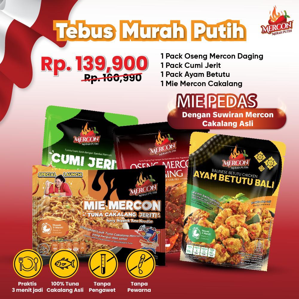 

[NEW] Mercon Merah Putih - TEBUS MURAH PUTIH || Oseng Mercon Daging + Cumi Jerit Sambal Mercon + Ayam Betutu Bali + Mie Mercon Tuna Cakalang Jerit