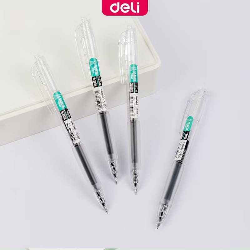 

DELI - S08-E Gel Pen / Pulpen Retractable Tinta Hitam 0.5mm