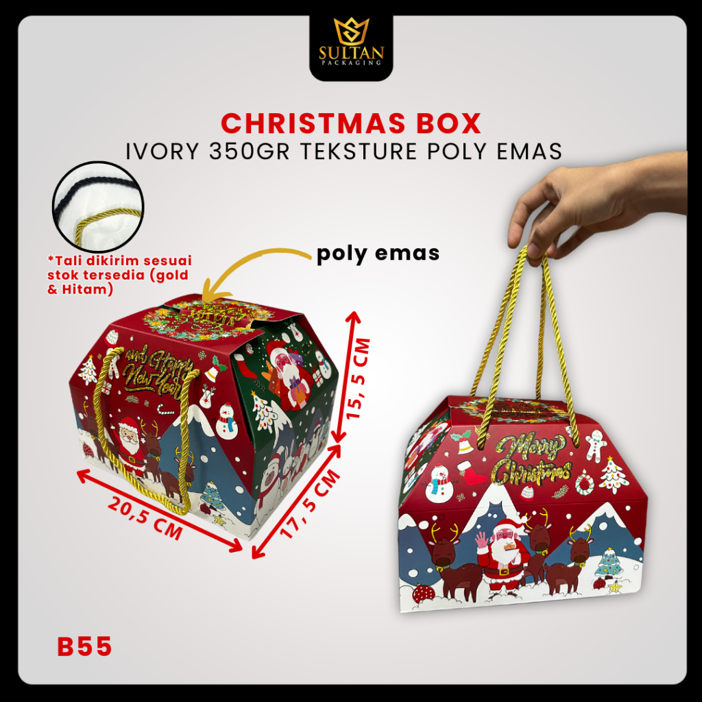 

Box Natal - Dus Hampers Merry Chrismass - Box Hadiah Souvenir Natal Mewah - B55