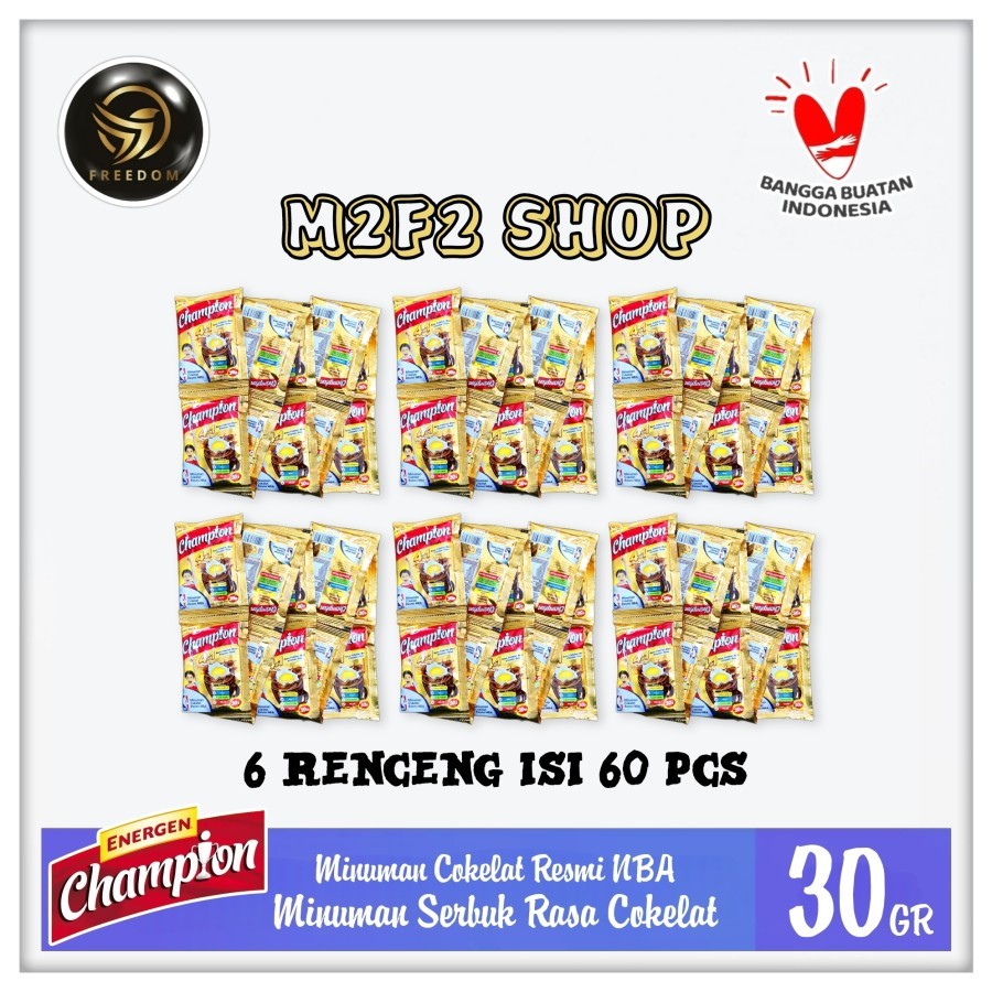 

Susu Bubuk Champion Energen Sachet Cokelat - 30 gr (Kemasan 6 Renceng)