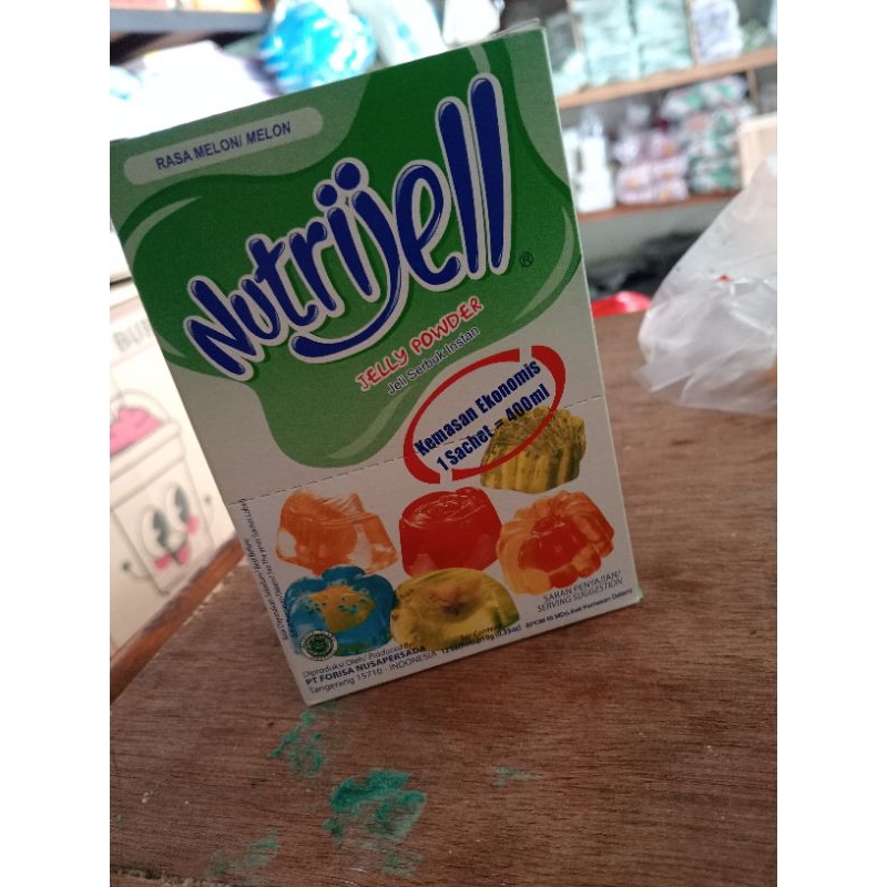 

Nutrijel Jelly powder rasa Melon/ 1 box isi 12 sachet