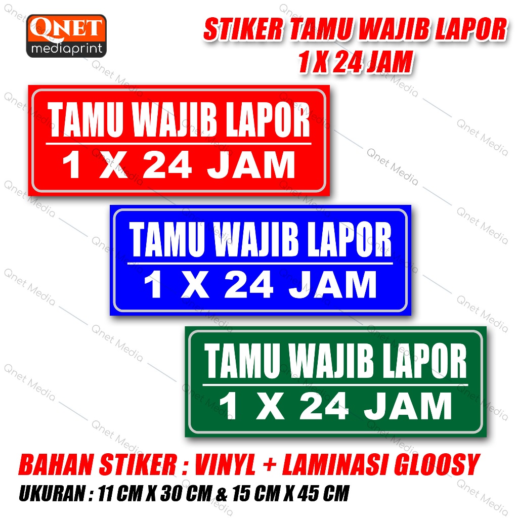 

STIKER WAJIB LAPOR 1 x 24 jam + LAMINASI GLOSSY