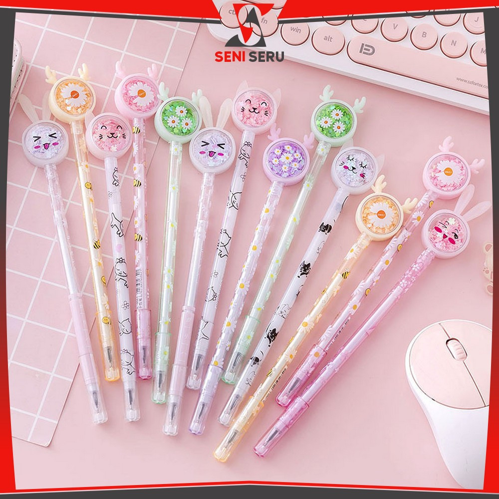

Pena Cair Gel Bunny 0.5mm Pulpen Pastel Alat Tulis Karakter / Pena Cair Kupu Motif Payet Gliter Ink Gel Perlengkapan Sekolah Kantor Lucu Seni Seru A90
