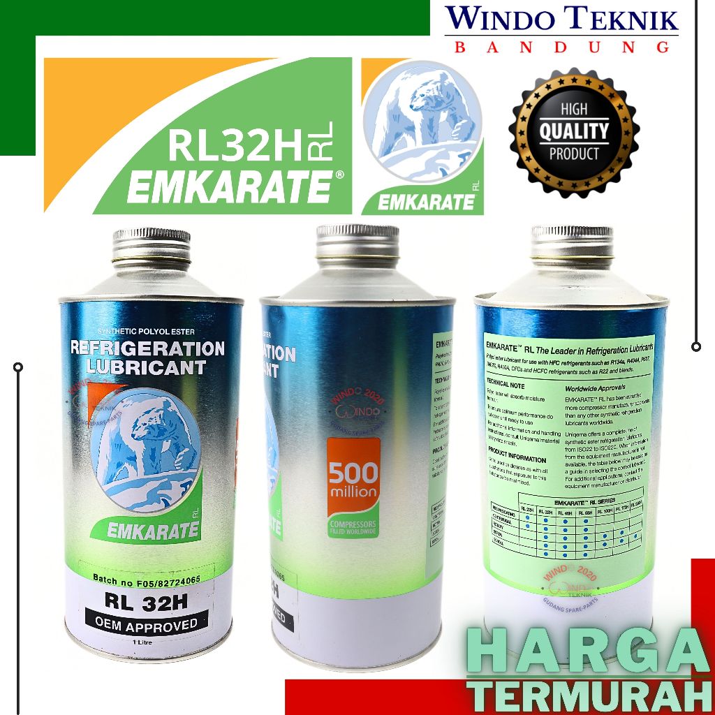 OLI | OLI EMKARATE RL32H 1 LITER | OLI COMPRESSOR RL32 H | OLI EMKARATE KALENG RL 32H